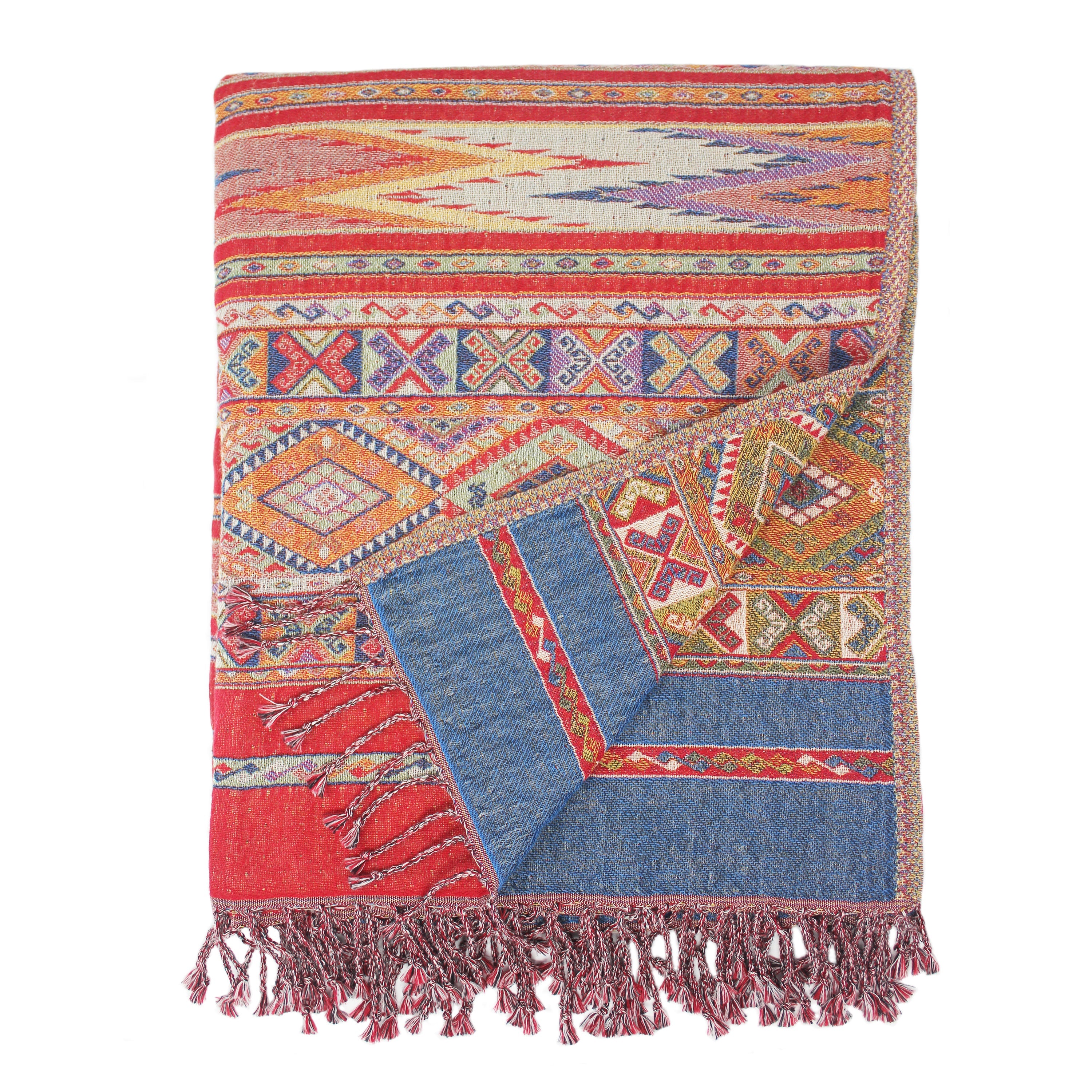 Reversible Cotton Wool Throw
